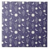 Weiße Kaktusmuster Fliese (Vorderseite)