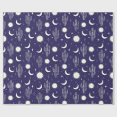 Weiße Kaktusmuster Geschenkpapier (Flach)