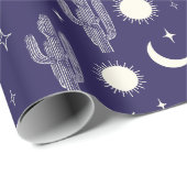 Weiße Kaktusmuster Geschenkpapier (Rolleneckpunkt)