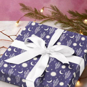 Weiße Kaktusmuster Geschenkpapier