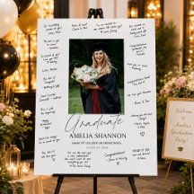 Weiße Kalligrafie-Foto-Abschlussgast-Unterschrift