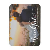 Weiße Kalligraphie-Schrift Glückliches Foto Hochze Magnet (Vertikal)