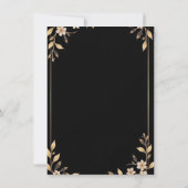 Weiße Kalligraphie und blumengeschmückte Hochzeit Einladung (Rückseite)