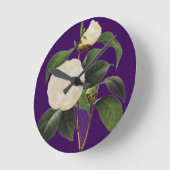 Weiße Kamelie, 1833 Runde Wanduhr (Winkel)