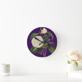 Weiße Kamelie, 1833 Runde Wanduhr (Zuhause)