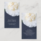 Weiße Kamelie-Blume mit Platz für Text Visitenkarte (Vorne/Hinten)