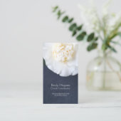 Weiße Kamelie-Blume mit Platz für Text Visitenkarte (Stehend Vorderseite)