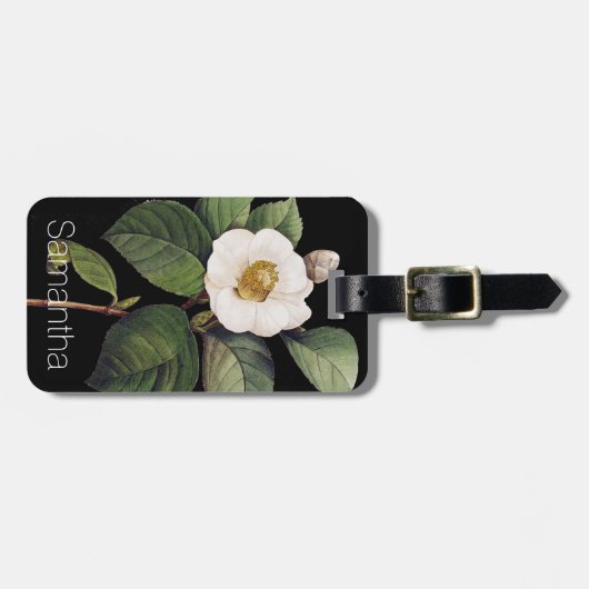 Weiße Kamelie Gepäckanhänger (Vorderseite horizontal)