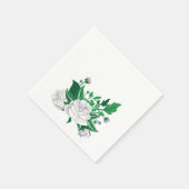 Weiße Kamelien Serviette (Ecke)