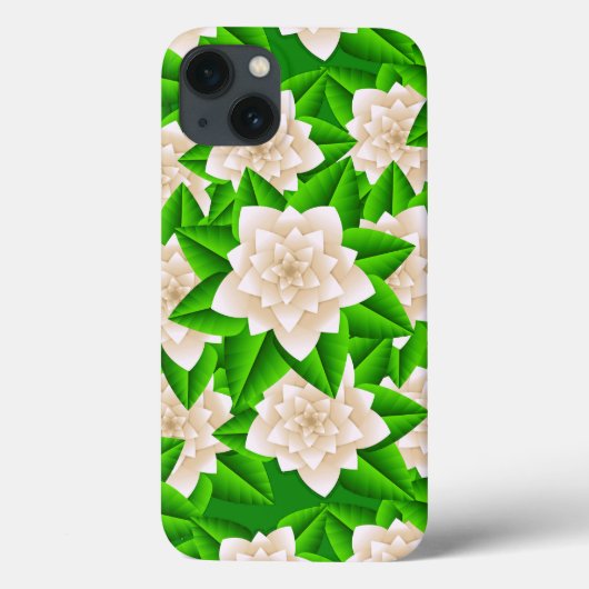 Weiße Kamelien und grüne Blätter Case-Mate iPhone Hülle (Rückseite)