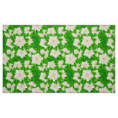 Weiße Kamelien und grüne Blätter Stoff (Fat Quarter (45,7 x 55,9 cm))