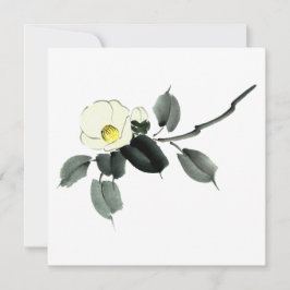 Weiße Kamellia sumi Tinte und japanische Wasserfar Dankeskarte