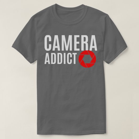 Weiße Kamera Addict und rote Blende für ph T-Shirt (Design vorne)