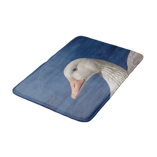 Weiße kanadische Gänse Badematte (Schrägansicht)