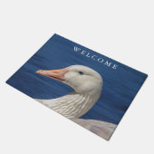 Weiße kanadische Gänse Fußmatte (Schrägansicht)