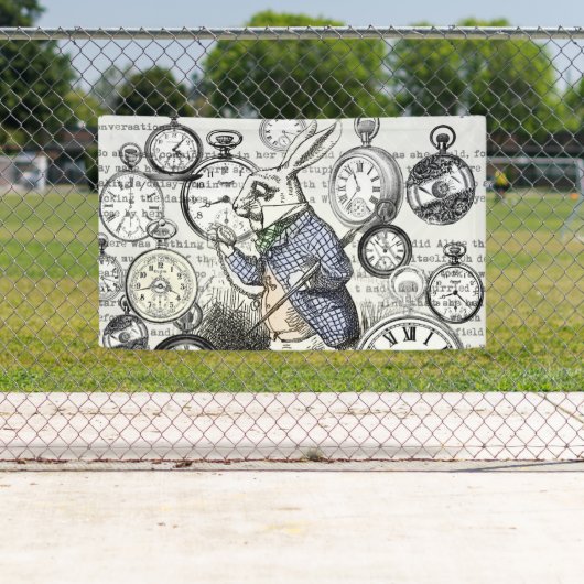 Weiße Kaninchen-Alice im Wunderland Banner (Insitu)