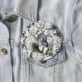 Weiße Kaninchen-Alice im Wunderland Button (Beispiel)