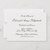 Weiße Kaninchen-Alice im Wunderland Einladung (Rückseite)