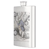 Weiße Kaninchen-Alice im Wunderland Flachmann (Links)