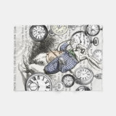 Weiße Kaninchen-Alice im Wunderland Fleecedecke (Vorderseite (Horizontal))