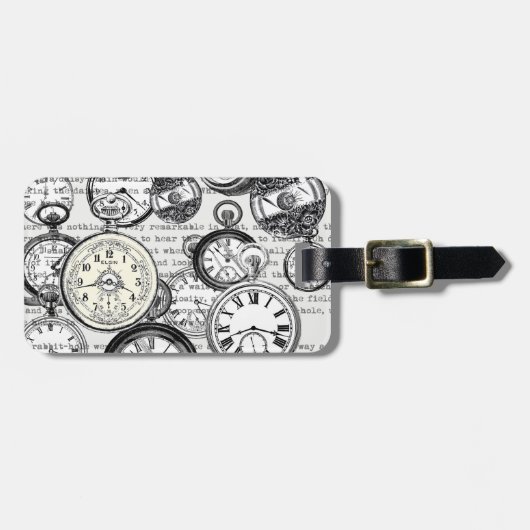 Weiße Kaninchen-Alice im Wunderland Gepäckanhänger (Vorderseite horizontal)