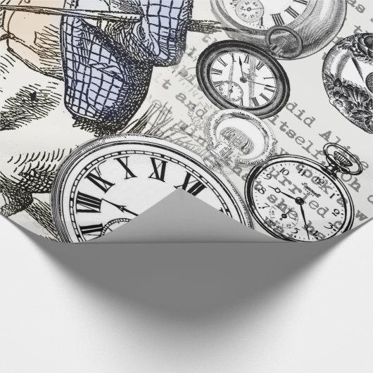 Weiße Kaninchen-Alice im Wunderland Geschenkpapier (Ecke)