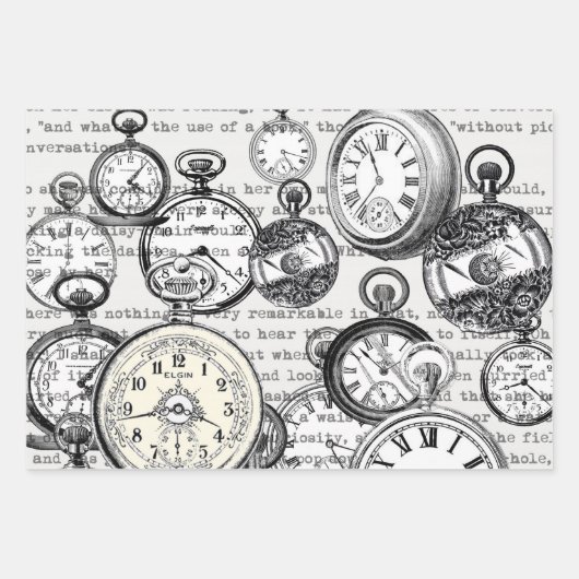 Weiße Kaninchen-Alice im Wunderland Geschenkpapier Set (Vorderseite 3)