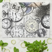 Weiße Kaninchen-Alice im Wunderland Geschirrtuch (Gefaltet)