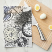 Weiße Kaninchen-Alice im Wunderland Geschirrtuch (Viertel Falte)