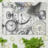 Weiße Kaninchen-Alice im Wunderland Handtuch (Gefaltet)