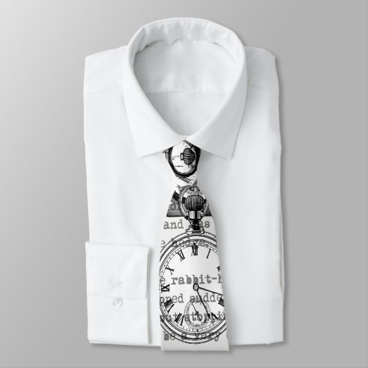Weiße Kaninchen-Alice im Wunderland Krawatte (Gebunden)