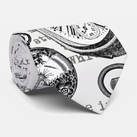 Weiße Kaninchen-Alice im Wunderland Krawatte (Gerollt)