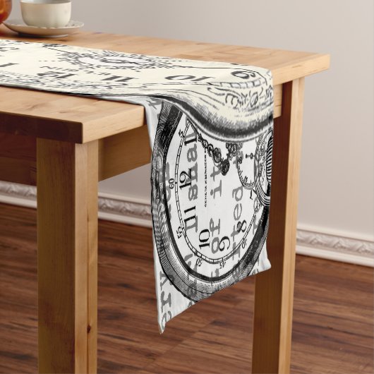 Weiße Kaninchen-Alice im Wunderland Kurzer Tischläufer (Beispiel)