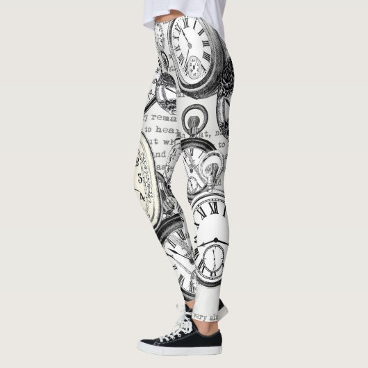 Weiße Kaninchen-Alice im Wunderland Leggings (Links)
