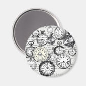 Weiße Kaninchen-Alice im Wunderland Magnet (Vorderseite/Rückseite)