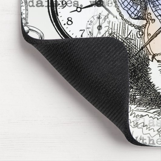Weiße Kaninchen-Alice im Wunderland Mousepad (Ecke)