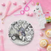 Weiße Kaninchen-Alice im Wunderland Pappteller (Party)