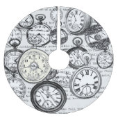 Weiße Kaninchen-Alice im Wunderland Polyester Weihnachtsbaumdecke (Vorderseite)