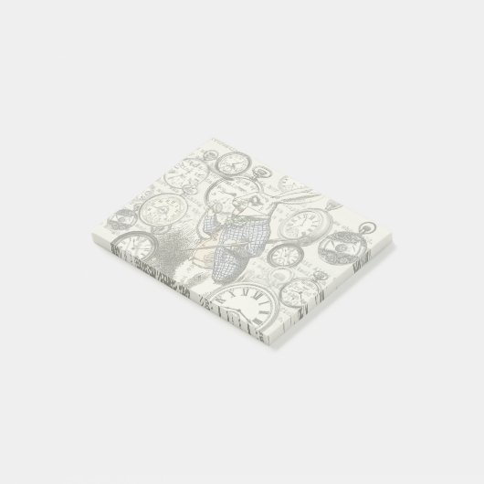 Weiße Kaninchen-Alice im Wunderland Post-it Klebezettel (angewinkelt)