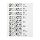 Weiße Kaninchen-Alice im Wunderland Rundum-Adressaufkleber (Bogen)