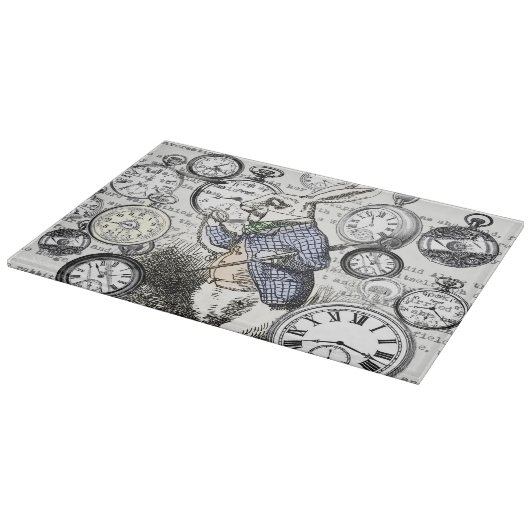 Weiße Kaninchen-Alice im Wunderland Schneidebrett (Ecke)