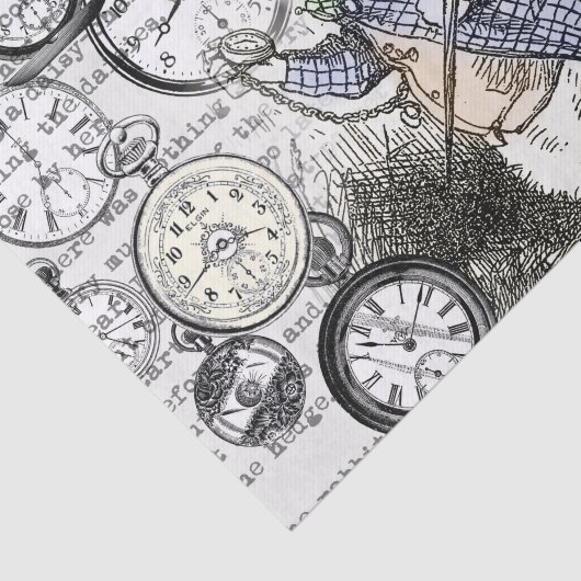 Weiße Kaninchen-Alice im Wunderland Seidenpapier (Ausschnitt)