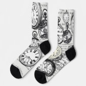 Weiße Kaninchen-Alice im Wunderland Socken (Linkes Detail)