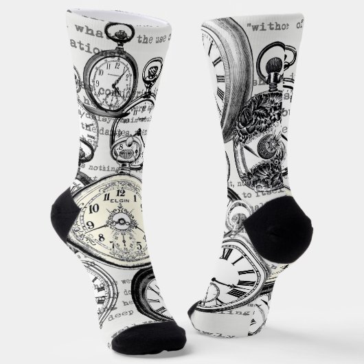 Weiße Kaninchen-Alice im Wunderland Socken (Gewinkelt)