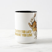 Weiße Kaninchen-Alice im Wunderland Zweifarbige Tasse (Mittel)