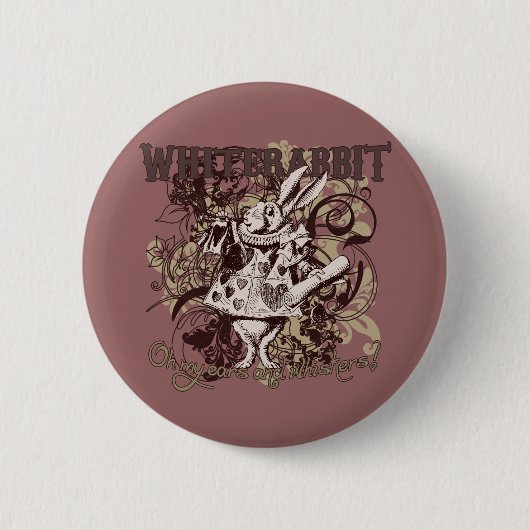 Weiße Kaninchen Carnivale Art Button (Vorderseite)