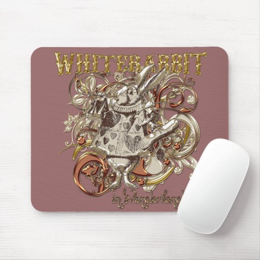 Weiße Kaninchen Carnivale Art (Goldversion) Mousepad (Mit Mouse)