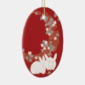 Weiße Kaninchen Japanische Kunst Keramik Ornament (Rechts)