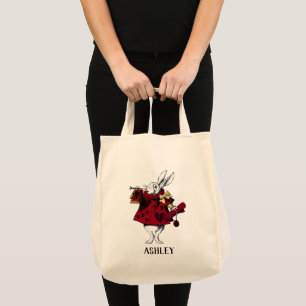 Weiße Kaninchen-Königinnen-Garderobe Personalisier Tragetasche