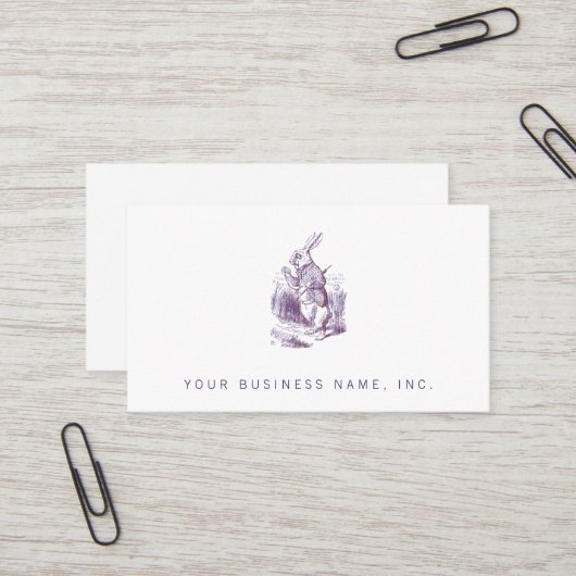 Weiße Kaninchen Letterpess Art Visitenkarte (Vorderseite/Rückseite Beispiel)
